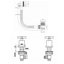 JTP Solex Panel Valves with Slim Click Clack Exofil Bath Waste - Chrome