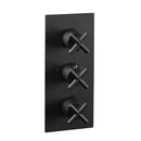 JTP Solex 3 Outlet 3 Handle Thermostatic Concealed Shower Valve - Matt Black 6691AMB