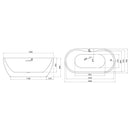 Anas Ashford Oval Shape 1555x745mm Freestanding Bath Double Ended White
