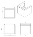 RAK-Resort 500 Single Drawer With Basin Unit in Matt Denim Blue RAKRSTWBU50604 + RST50BAS1