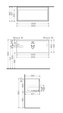 RAK Ceramics Joy Uno Wall Hung Vanity With Basin 1000mm Moka Walnut UNOWH100MOK + JOYDI10101WH