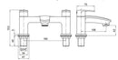 Tavistock Avid 2 Tap Hole Deck Mounted Bath Filler - Chrome TAV32