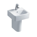 Ideal Standard Concept Cube 400mm Cloakroom Basin With Semi Pedestal 1 Tap Hole - WhiteE803101 + E784001