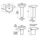 Ideal Standard Tesi 500mm Basin With Semi Pedestal 1 Tap Hole - White T031201 + T357301