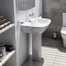 Vitra Zentrum 600mm Washbasin With Pedestal 1 Tap Hole 7276L003-0001 + 6408L003-0156