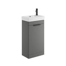 Anas Esme 450 Compact Freestanding Cloakroom Unit With Basin & Handle Grey ESME-450UNIT-GREY + BASIN007 + HANDLE022