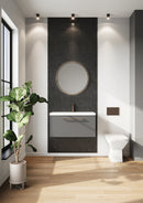 Anas Muro 800x375x355mm Wall Mounted Vanity Unit With Basin Dust Grey MUROPLUS-800WALL-GREY + BASIN-815-365-CER