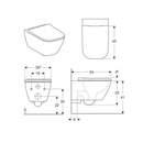 Rimless Wall Hung Pan Geberit Smyle Square Sigma Concealed Cistern Chrome Flush Plate 118.349.21.1