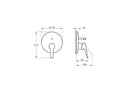 VitrA Solid S Built-In Bath/Shower Mixer - Chrome A42446EXP