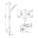 Ideal Standard Ceratherm T25 Thermostatic Rim Mounted Bath Shower Mixer Pack A7698AA
