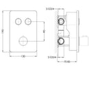 JTP Hugo 2 Outlet Push Button Thermostatic Shower Valve - Chrome