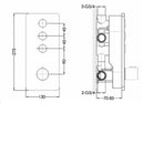 JTP Hugo 3 Outlet Push Button Thermostatic Shower Valve - Chrome