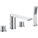 JTP Hugo 4 Hole Deck Mounted Bath Shower Mixer Tap with Kit - Chrome