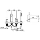 JTP Hugo 4 Hole Deck Mounted Bath Shower Mixer Tap with Kit - Chrome