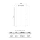 April 1100x1850x6mm Sliding Shower Door 6mm Tempered Glass Chrome Only