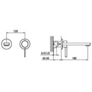 JTP Hugo 2 Hole Wall Mounted Basin Mixer Tap - Chrome