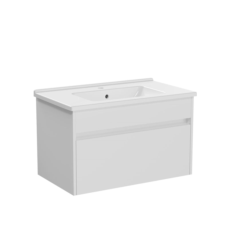 Anas 800mm Wall Hung Vanity Unit With Basin White High Gloss 71974