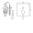 JTP Curve Single Lever Concealed Shower Valve with Diverter - Chrome