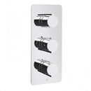 JTP Curve 2 Outlet 3 Handle Thermostatic Concealed Shower Valve - Chrome