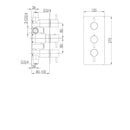 JTP Curve 2 Outlet 3 Handle Thermostatic Concealed Shower Valve - Chrome