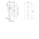 JTP Curve 3 Outlet 3 Handle Thermostatic Concealed Shower Valve - Chrome