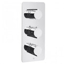 JTP Curve 3 Outlet 3 Handle Thermostatic Concealed Shower Valve - Chrome