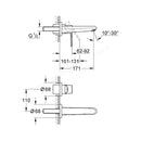 Grohe Eurodisc Cosmopolitan 2 Tap Hole Basin Mixer Tap M-size Wall Mounted Trim Set Only Chrome 19573002