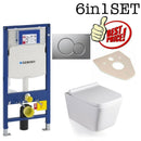 GEBERIT DUOFIX UP320 WC FRAME RIMLESS WALL HUNG TOILET PAN WITH SOFT CLOSE SEAT