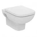 Ideal Standard I.life A Wall Mounted Wc Bowl With Horizontal Outlet And Rimless Technology A Slow Close Toilet Seat and Cover White T471701 + T453101