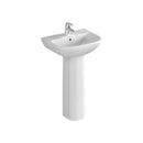 Vitra Zentrum 600mm Washbasin With Pedestal 1 Tap Hole 7276L003-0001 + 6408L003-0156