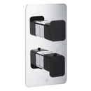JTP Axel 1 Outlet Thermostatic Concealed Shower Valve - Chrome/Matt Black 74651MBH