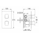 JTP Axel 2 Outlet Thermostatic Concealed Shower Valve - Chrome/Matt White 74671MWH