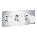 JTP Axel 2 Outlet 3 Handle Horizontal Thermostatic Concealed Shower Valve - Chrome/Matt White 74693MWH