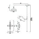 Tavistock Varsity Exposed Shower Kit with Diverter; Fixed Shower Head & Single Function Handset - Chrome SVA1712