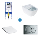 Rimless Wall Hung Pan Geberit Smyle Square Sigma Concealed Cistern Chrome Flush Plate 118.349.21.1