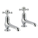JTP Grosvenor Long Nose Crosshead Traditional Basin Pilar Taps Pair - Chrome
