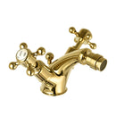 JTP Grosvenor Crosshead Bidet Mixer Tap with Pop Up Waste - Antique Brass