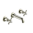 JTP Grosvenor 3 Hole Wall Mounted Traditional Retro Crosshead Basin Mixer Tap - Nickel