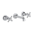 JTP Grosvenor 3 Hole Wall Mounted Traditional Retro Crosshead Basin Mixer Tap - Chrome