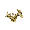 JTP Grosvenor Traditional Retro Crosshead Basin Mixer Tap with Pop Up Waste - Antique Brass