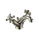 JTP Grosvenor Traditional Retro Crosshead Basin Mixer Tap with Pop Up Waste - Nickel