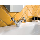 JTP Grosvenor Traditional Retro Crosshead Basin Mixer Tap with Pop Up Waste - Nickel