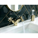JTP Grosvenor Traditional Retro Crosshead Basin Mixer Tap with Pop Up Waste - Antique Brass