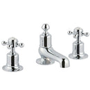 JTP Grosvenor 3 Hole Traditional Retro Deck Mounted Crosshead Basin Mixer Tap - Chrome