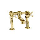 JTP Grosvenor Deck Mounted Crosshead Bath Filler Tap - Antique Brass