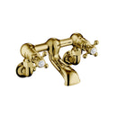 JTP Grosvenor Crosshead Wall Mounted Bath Filler Tap - Antique Brass