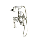 JTP Grosvenor Crosshead Deck Mounted Bath Shower Mixer Tap with Kit - Nickel
