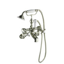 JTP Grosvenor Wall Mounted Crosshead Bath Shower Mixer Tap with Shower Kit - Nickel
