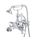 JTP Grosvenor Wall Mounted Crosshead Bath Shower Mixer Tap with Shower Kit - Chrome