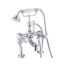 JTP Grosvenor Crosshead Deck Mounted Bath Shower Mixer Tap with Kit - Chrome